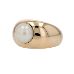 Bague Jonc en or jaune, perle - Castafiore