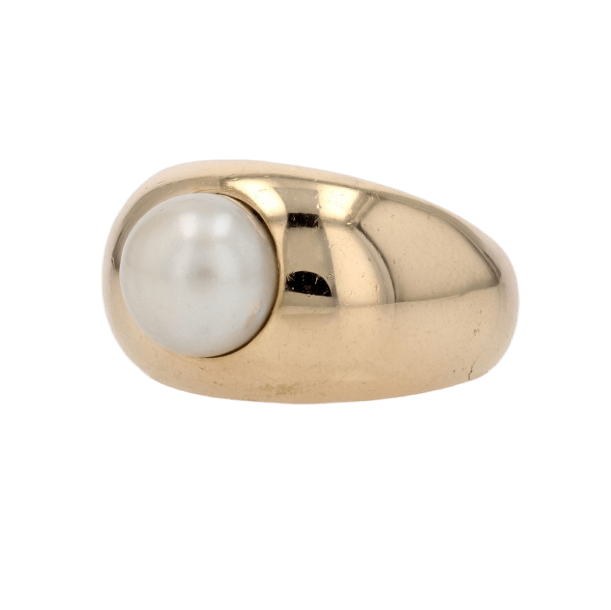 Bague Jonc en or jaune, perle - Castafiore