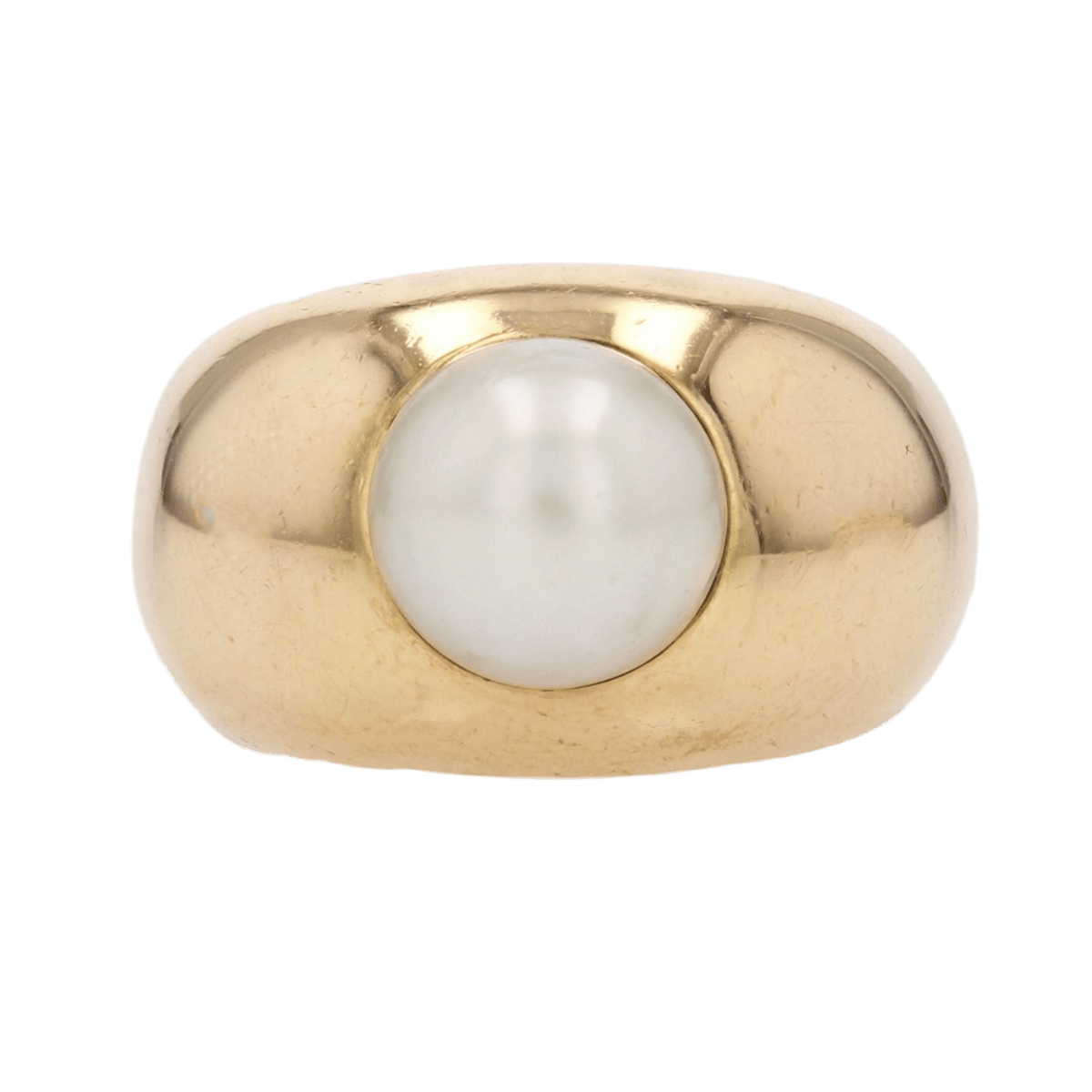 Bague Jonc en or jaune, perle - Castafiore