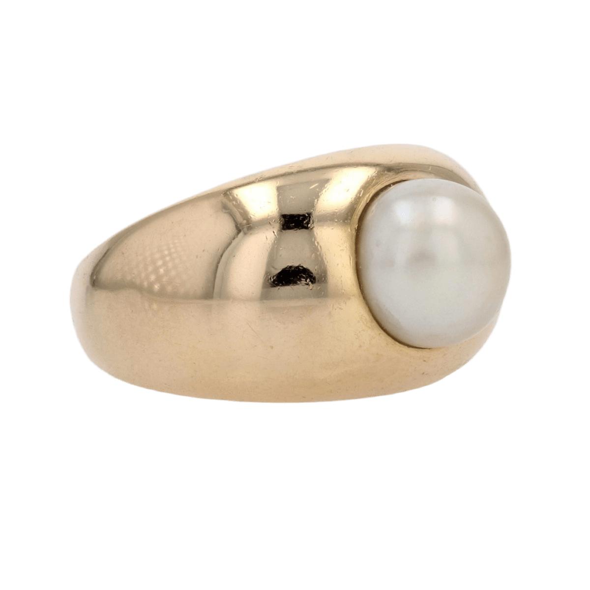 Bague Jonc en or jaune, perle - Castafiore