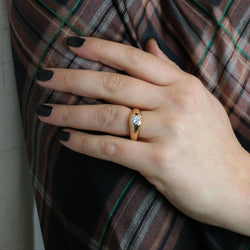 Bague Jonc en or jaune, platine et diamant - Castafiore