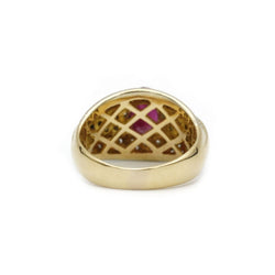 Bague Jonc en or jaune, rubis et diamants - Castafiore