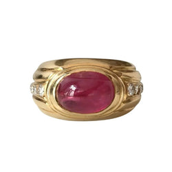 Bague Jonc en or jaune, rubis et diamants - Castafiore