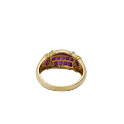 Bague Jonc en or jaune, rubis et diamants - Castafiore