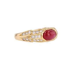 Bague Jonc en or jaune, rubis et diamants - Castafiore