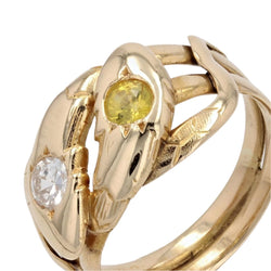 Bague Jonc en or jaune, saphir et diamant - Castafiore