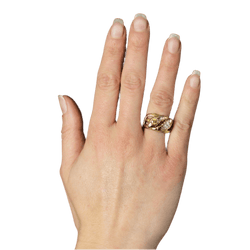 Bague Jonc en or jaune, saphir et diamant - Castafiore