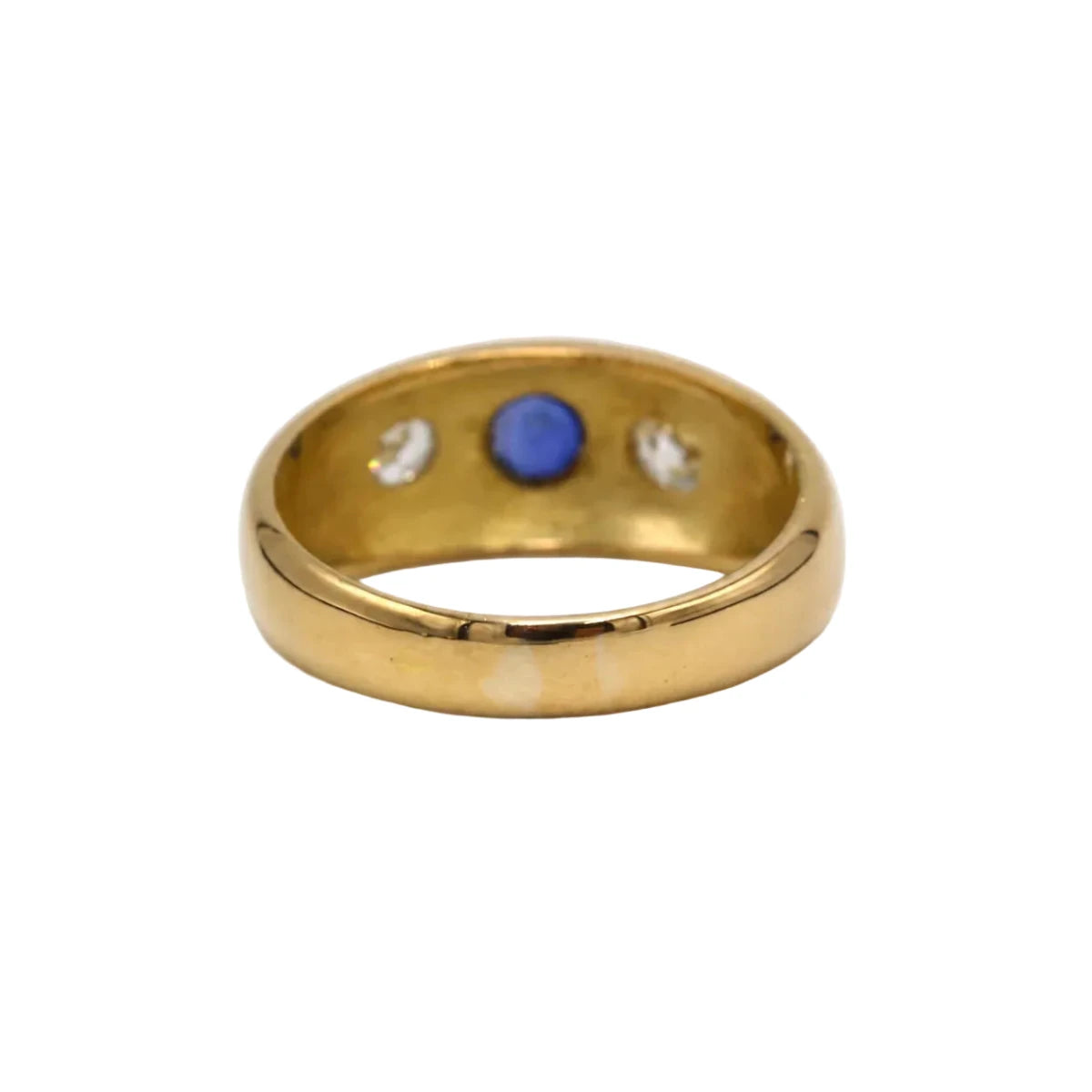 Bague Jonc en or jaune, saphir et diamants - Castafiore