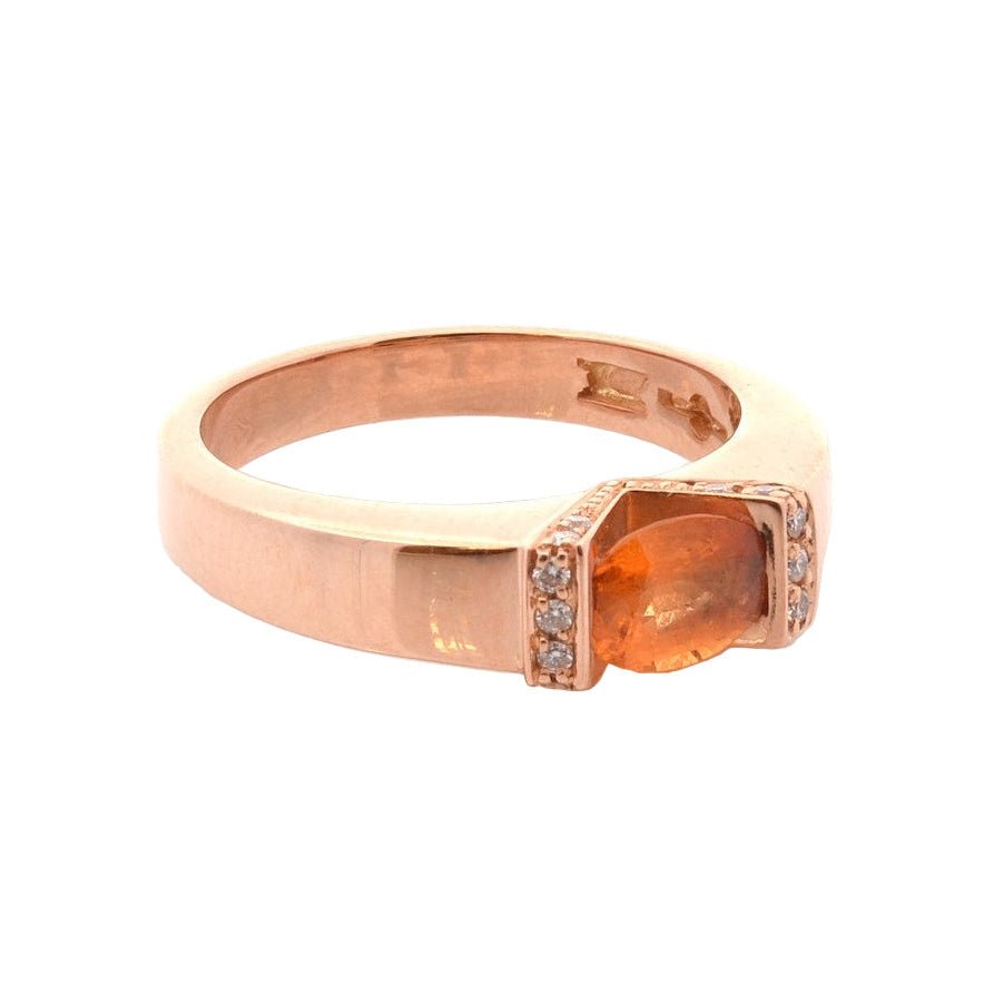 Bague Jonc en or jaune, saphir, et diamants - Castafiore