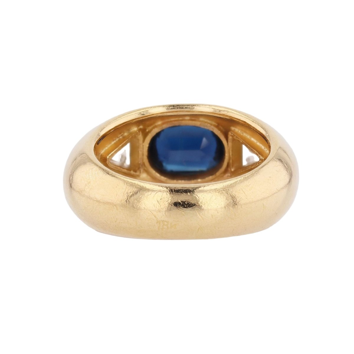 Bague Jonc en or jaune, saphir et diamants - Castafiore