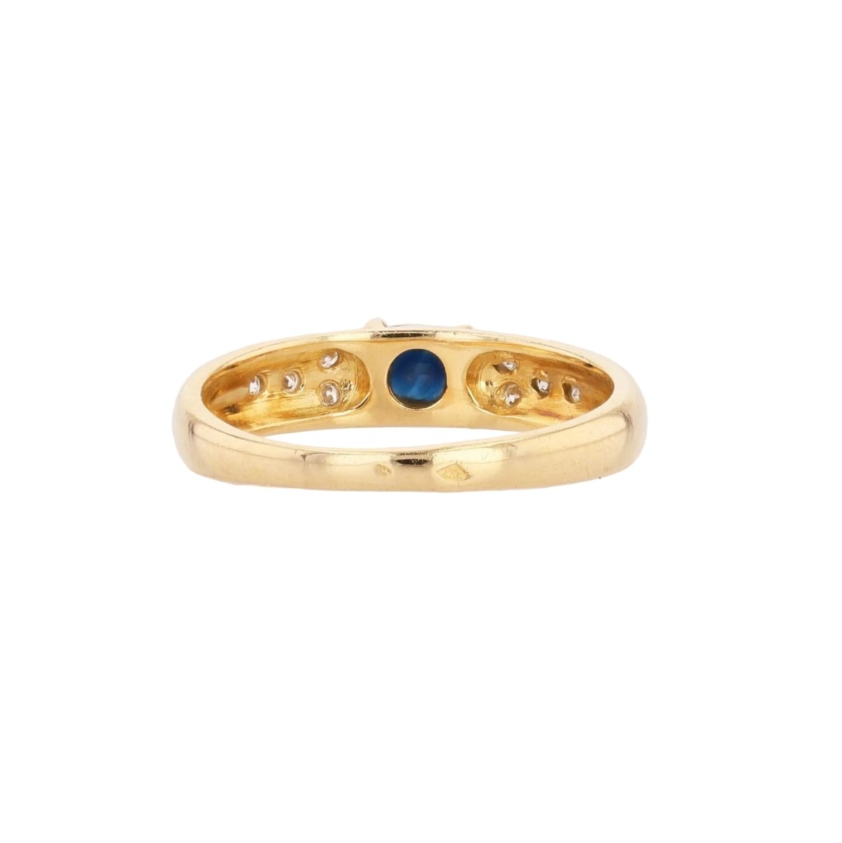 Bague Jonc en or jaune, saphir et diamants - Castafiore