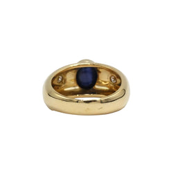 Bague Jonc en or jaune, saphir et diamants - Castafiore