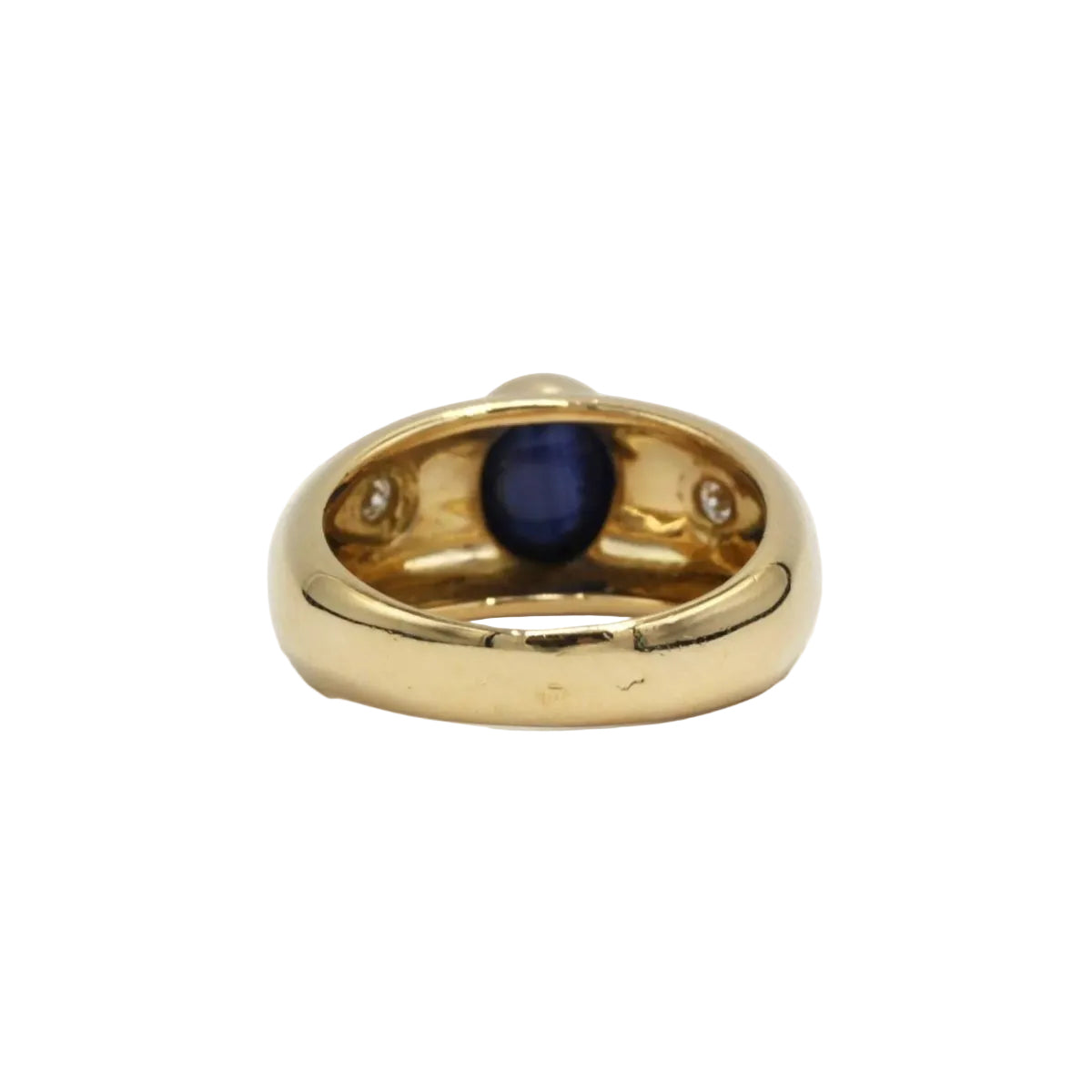 Bague Jonc en or jaune, saphir et diamants - Castafiore