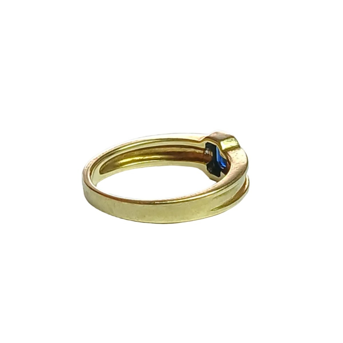 Bague Jonc en or jaune, saphir et diamants - Castafiore