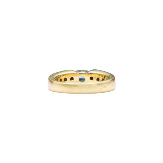 Bague Jonc en or jaune, saphir et diamants - Castafiore