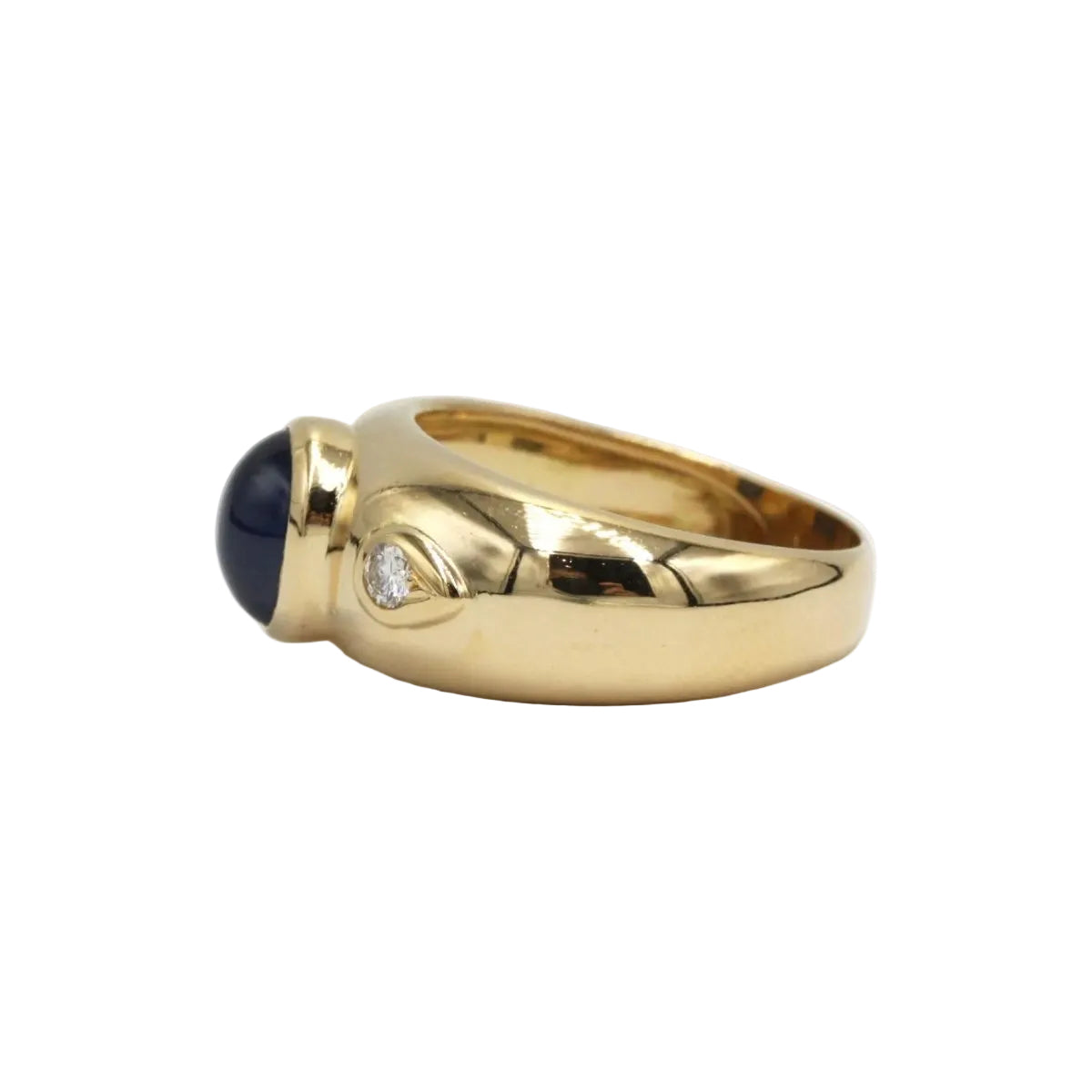 Bague Jonc en or jaune, saphir et diamants - Castafiore