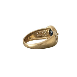 Bague Jonc en or jaune, saphir et diamants - Castafiore