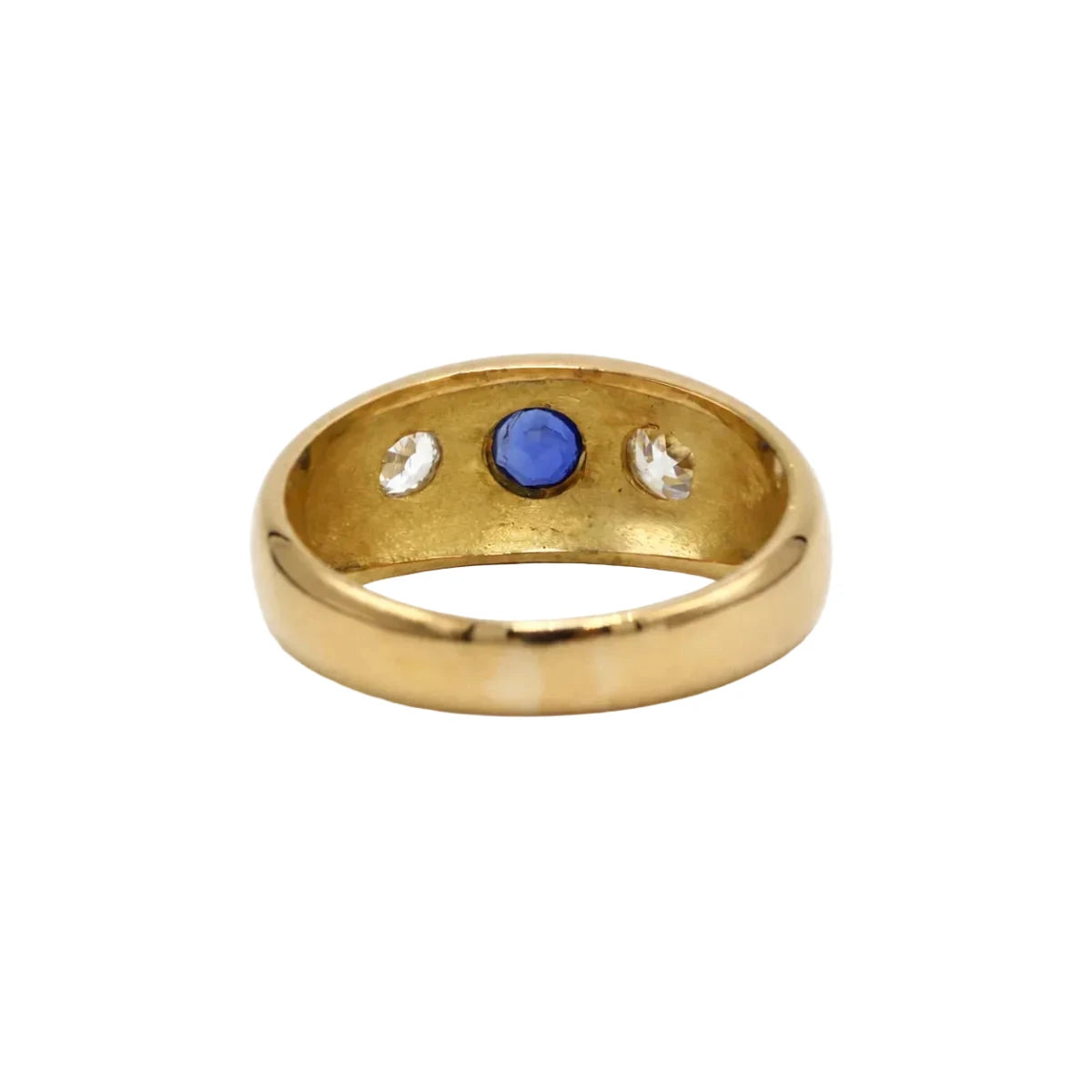 Bague Jonc en or jaune, saphir et diamants - Castafiore