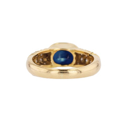 Bague Jonc en or jaune, saphir et diamants - Castafiore