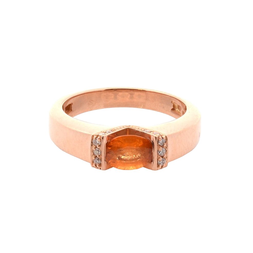 Bague Jonc en or jaune, saphir, et diamants - Castafiore