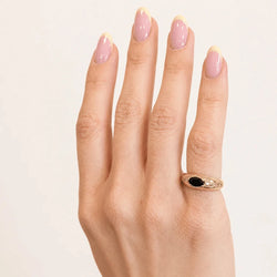 Bague Jonc en or jaune, saphir et diamants - Castafiore