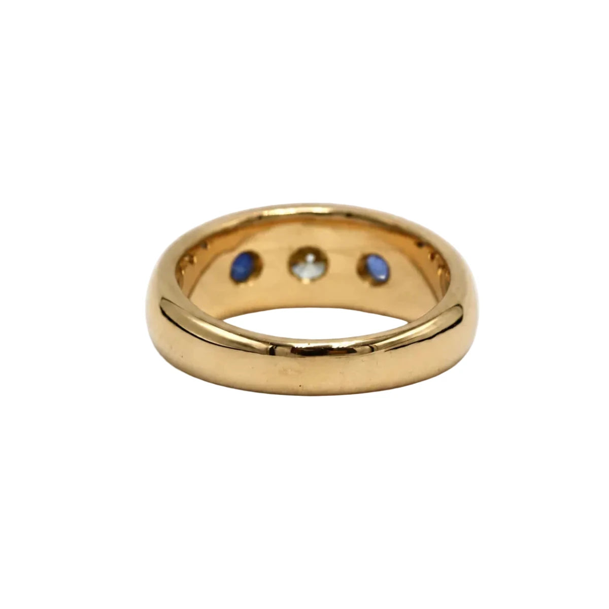 Bague Jonc en or jaune, saphirs et diamant - Castafiore