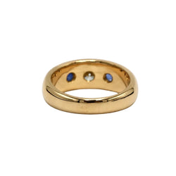Bague Jonc en or jaune, saphirs et diamant - Castafiore