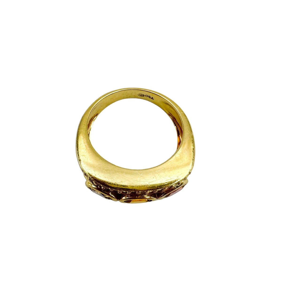 Bague Jonc en or jaune, saphirs et diamants - Castafiore
