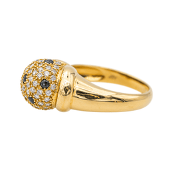 Bague Jonc en or jaune, saphirs et diamants - Castafiore