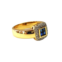 bague Jonc en or jaune, saphirs et diamants - Castafiore