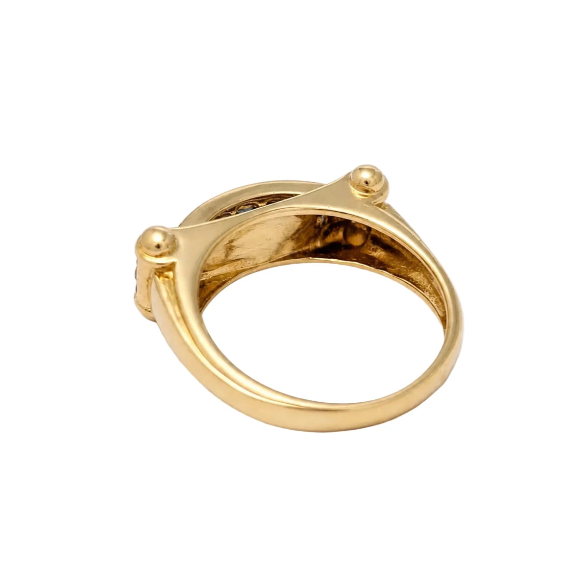 Bague Jonc en or jaune, saphirs et diamants - Castafiore