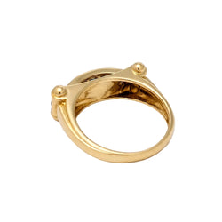 Bague Jonc en or jaune, saphirs et diamants - Castafiore