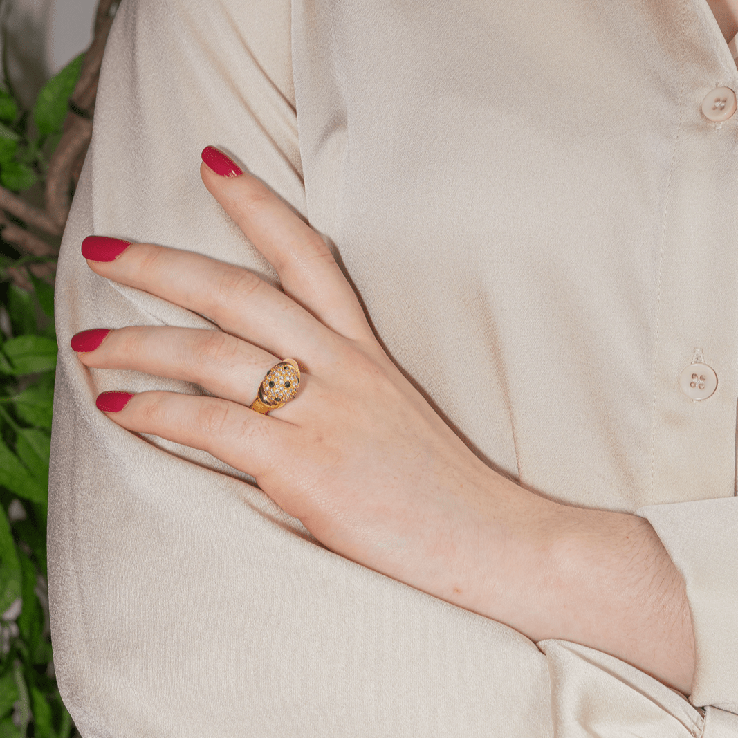 Bague Jonc en or jaune, saphirs et diamants - Castafiore