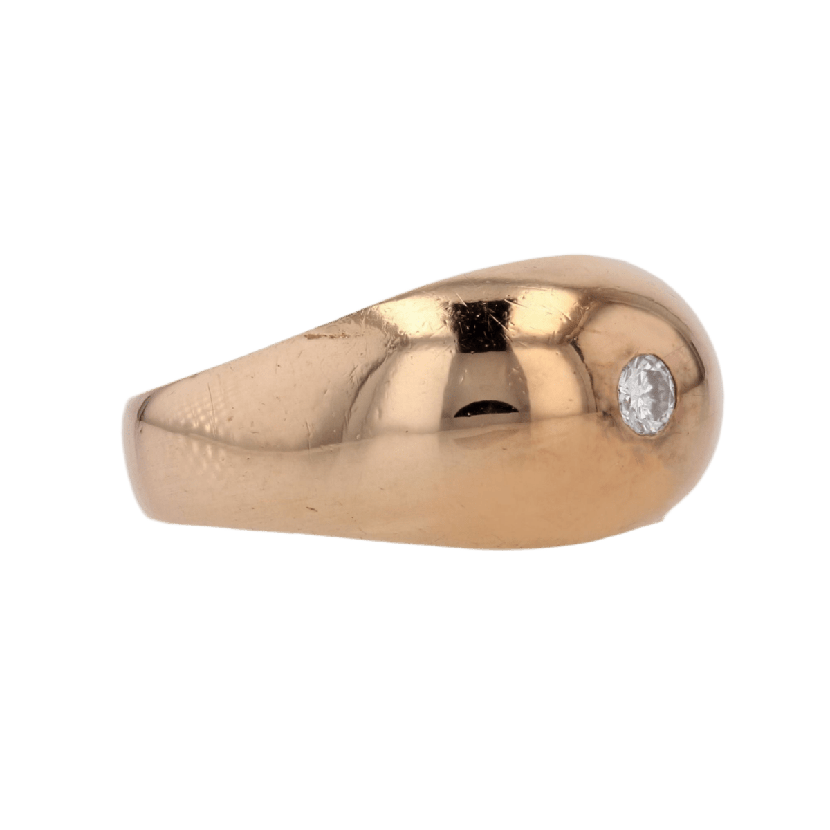 Bague Jonc en or rose et diamant - Castafiore