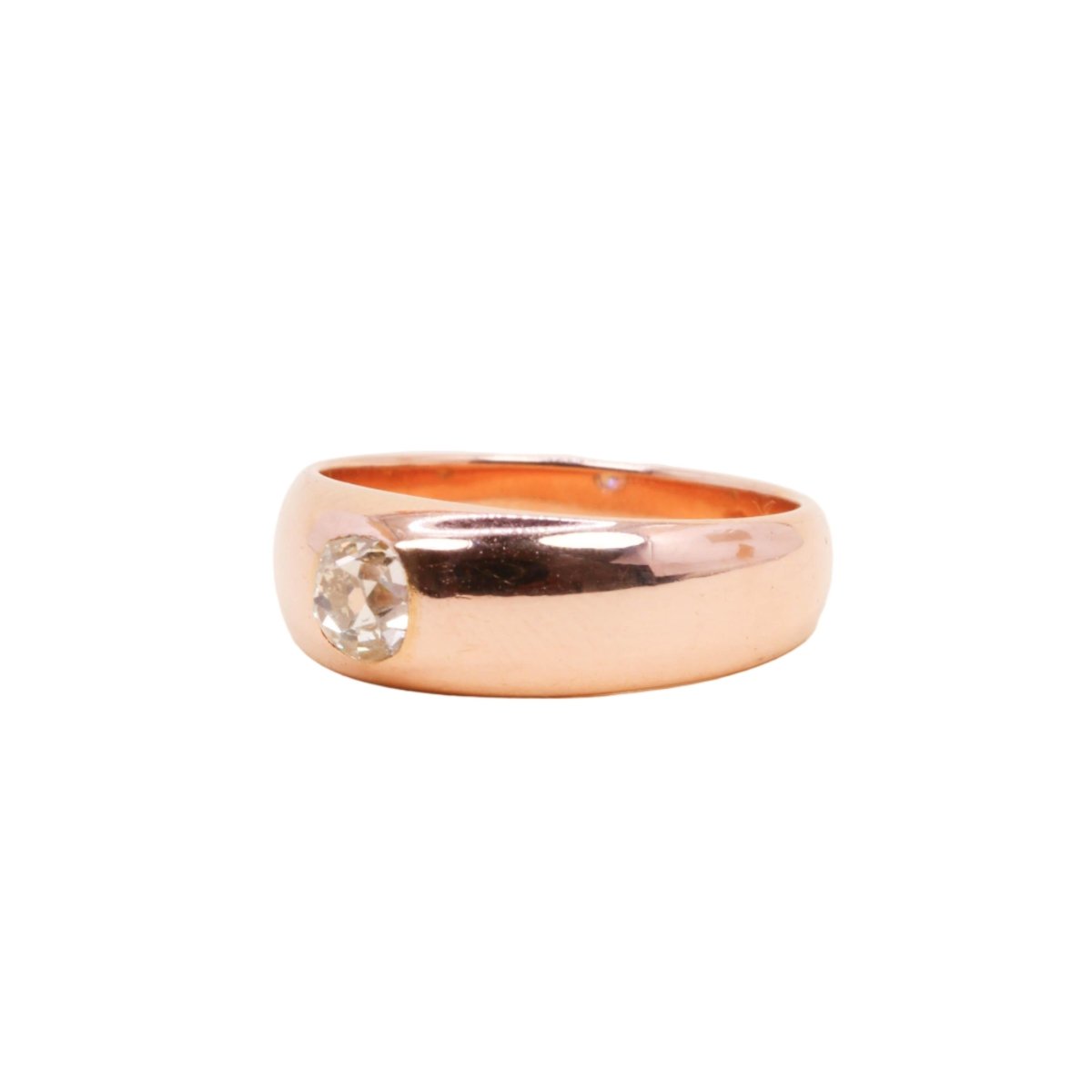 Bague Jonc en or rose et diamant - Castafiore