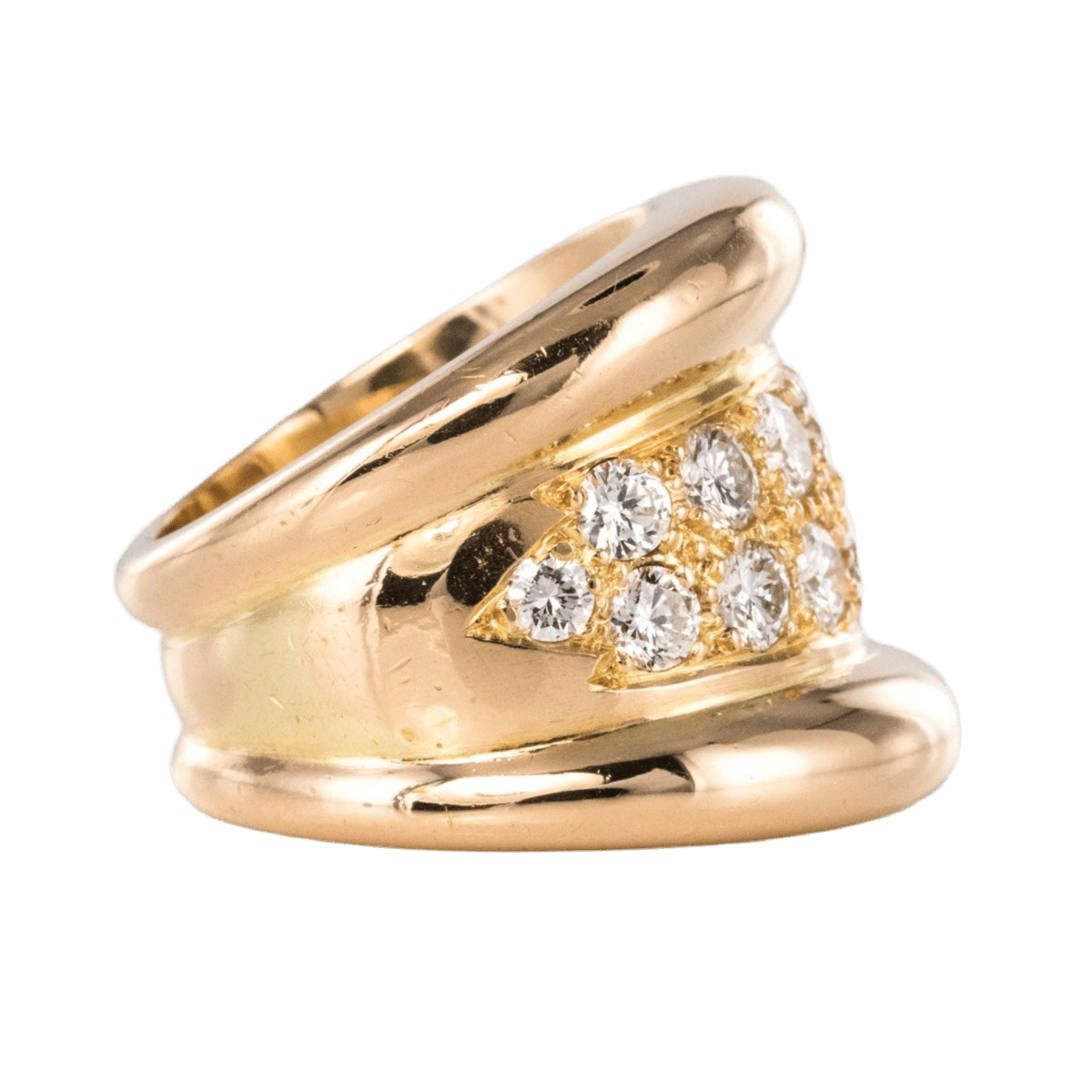 Bague Jonc en or rose et diamants - Castafiore