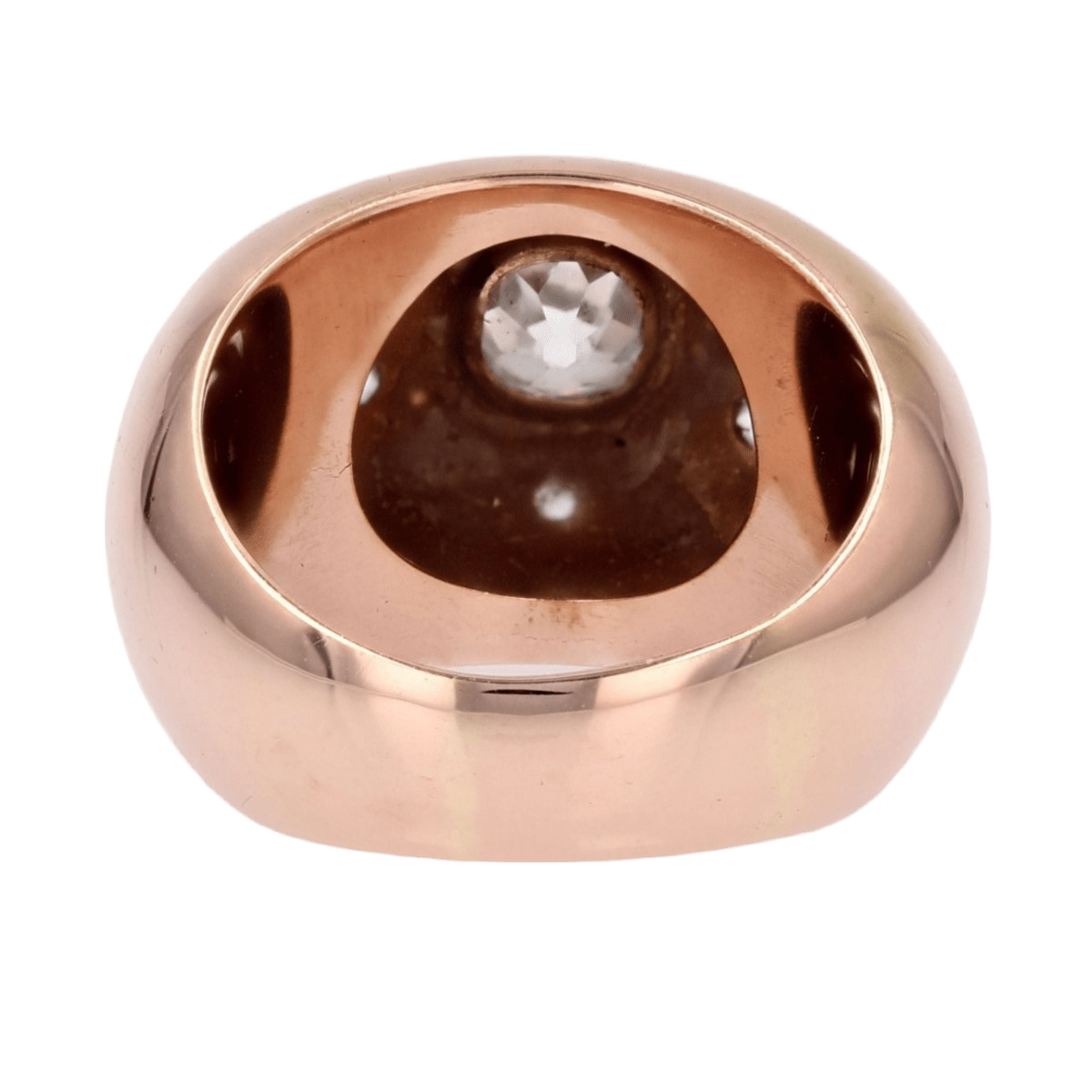 Bague Jonc en or rose et diamants - Castafiore