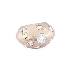 Bague Jonc en or rose et diamants - Castafiore