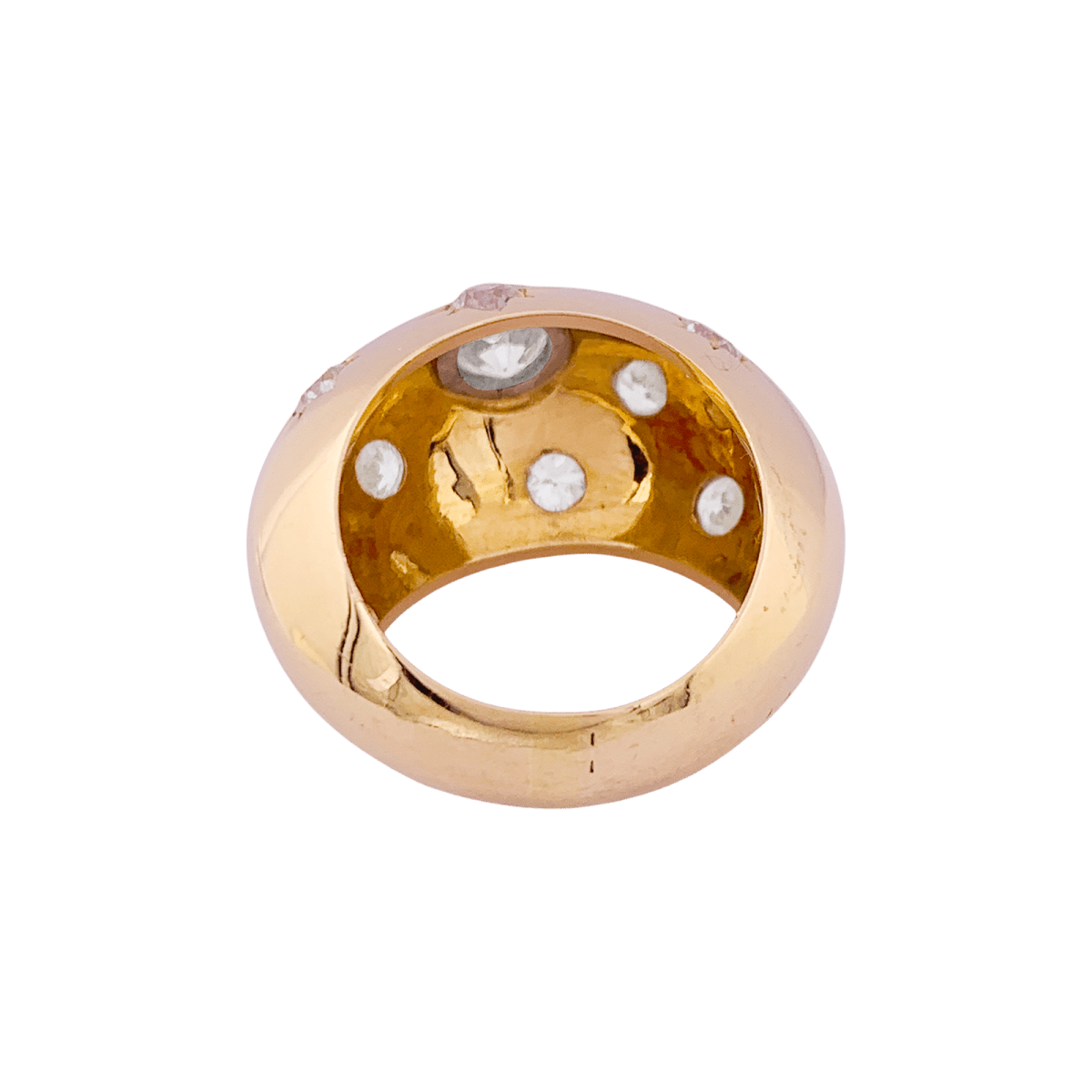 Bague Jonc en or rose et diamants - Castafiore