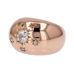 Bague Jonc en or rose et diamants - Castafiore