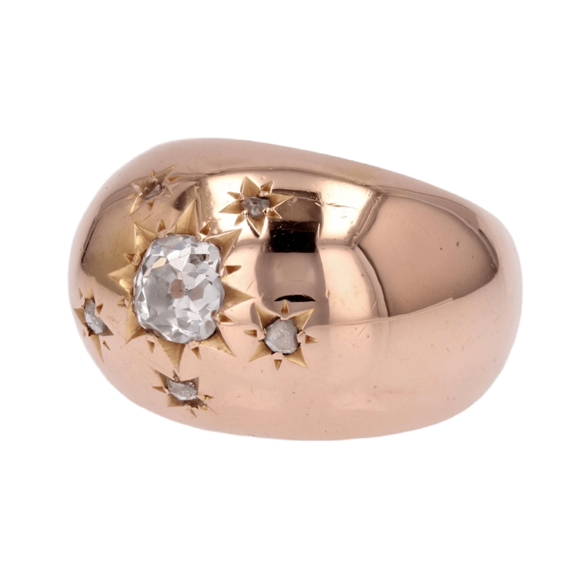 Bague Jonc en or rose et diamants - Castafiore