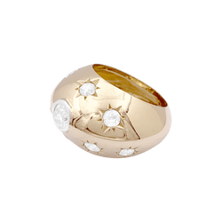 Bague Jonc en or rose et diamants - Castafiore