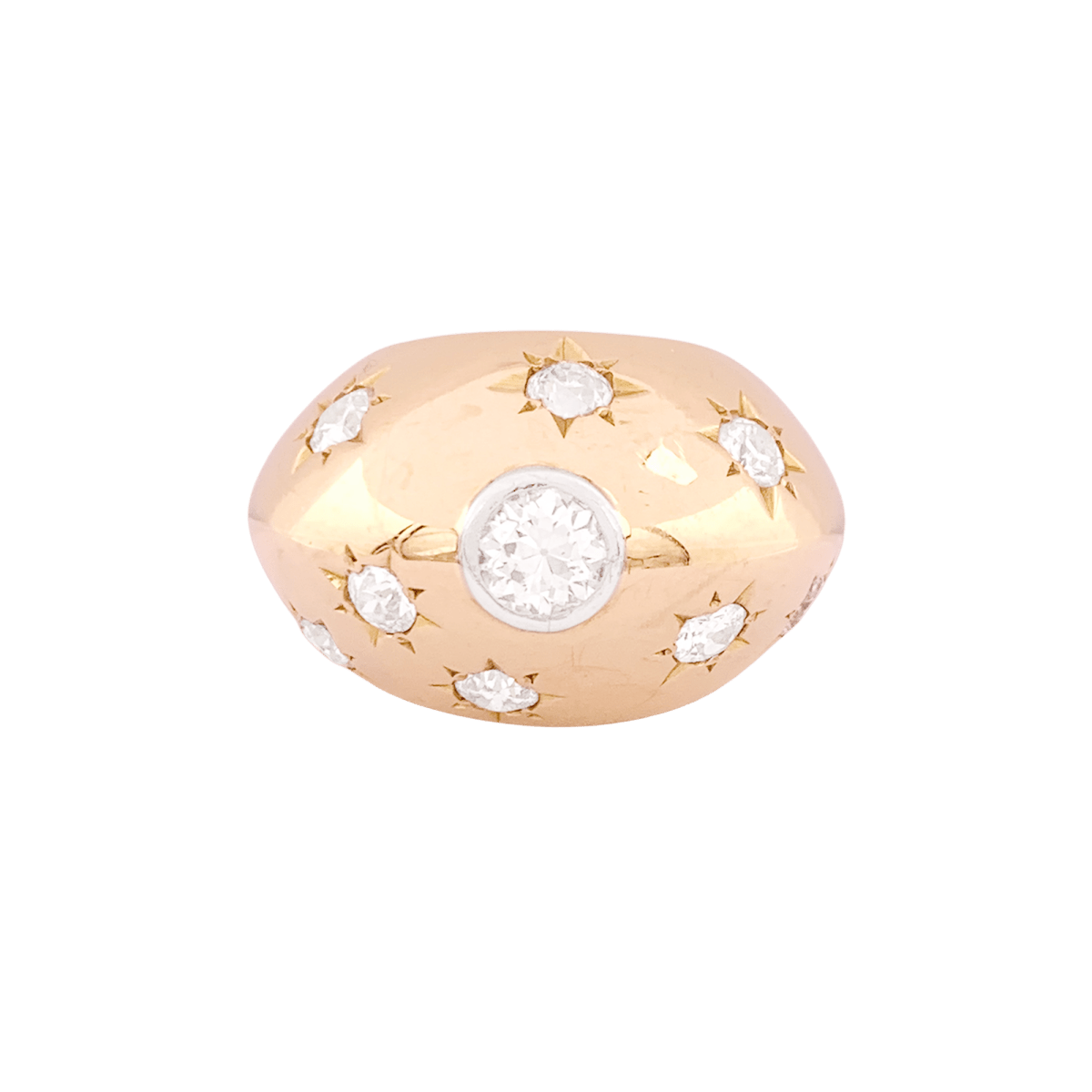 Bague Jonc en or rose et diamants - Castafiore