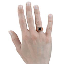 Bague Jonc en or rose et grenat - Castafiore