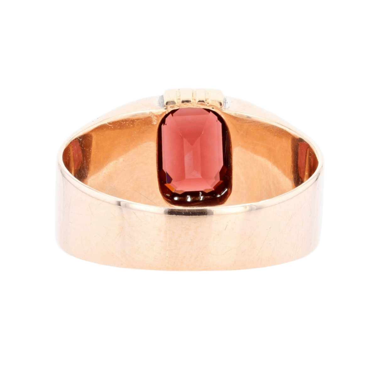 Bague Jonc en or rose et grenat - Castafiore