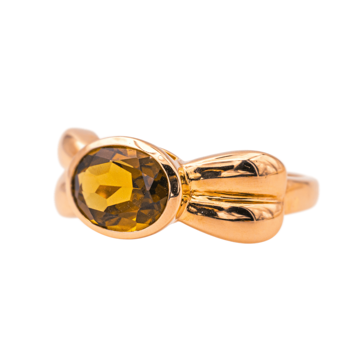 Bague Jonc en or rose et quartz - Castafiore