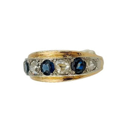 Bague Jonc en or rose, or blanc, saphirs et diamants - Castafiore