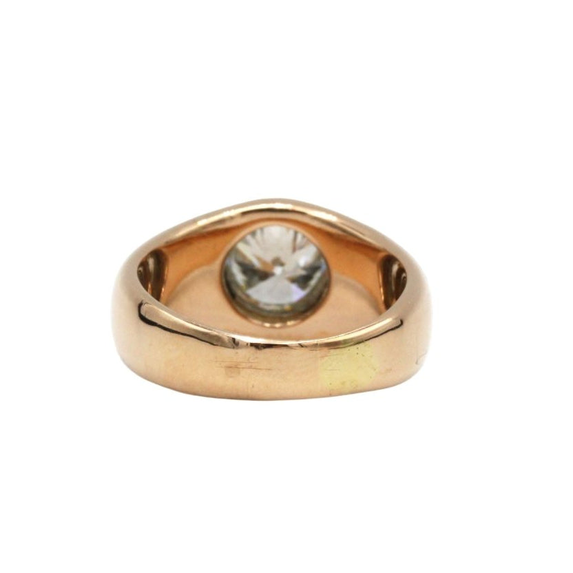 Bague Jonc en or rose, platine et diamant - Castafiore