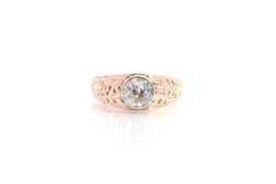 Bague Jonc en or rose, platine et diamant - Castafiore