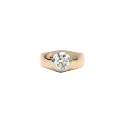 Bague Jonc en or rose, platine et diamant - Castafiore